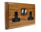 Classic 2Gang 13Amp Switched Socket in Medium Oak