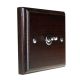 Classic Wood 1 Gang 2Way 10Amp Polished Chrome Toggle Switch in Dark Oak