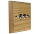 Wood 2 Gang 2Way 10Amp Polished Stainles Toggle Switch in Ash