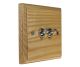 Wood 2 Gang 2Way 10Amp Satin Stainless Toggle Switch in Ash