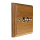 Classic Wood 2 Gang 2Way 10Amp Polished Chrome Toggle Switch in Solid Light oak