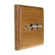 Classic Wood 2 Gang 2Way 10Amp Satin Chrome Toggle Switch in Solid Light oak