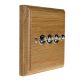 Classic Wood 3 Gang 2Way 10Amp Polished Chrome Toggle Switch in Solid Light Oak