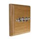 Classic Wood 3 Gang 2Way 10Amp Satin Chrome Toggle Switch in Solid Light Oak