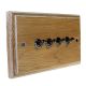 Classic Wood 4 Gang 2Way 10Amp Toggle Switch in Limed Oak