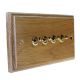 Classic Wood 4 Gang 2Way 10Amp Toggle Switch in Limed Oak