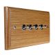 Classic Wood 4 Gang 2Way 10Amp Polished Chrome Toggle Switch in Solid Light Oak