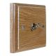 Classic Wood 1 Gang 2Way 10Amp Satin Stainless Toggle Switch in Limed Oak