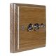 Classic Wood 2 Gang 2Way 10Amp Polished Stainless Toggle Switch in Limed Oak