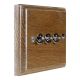 Classic Wood 3 Gang 2Way 10Amp Polished Stainless Toggle Switch in Limed Oak