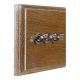 Wood 3 Gang 2Way 10Amp Satin Stainless Toggle Switch in Solid Limed Oak