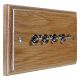 Classic Wood 4 Gang 2Way 10Amp Polished Stainless Toggle Switch in Limed Oak