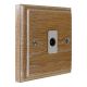 Classic 1Gang TV Co-axial Non Isolated Socket in Solid Limed Oak 