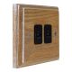 Classic 2Gang TV Co-axial Non Isolated Socket in Solid Limed Oak 