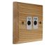 Classic 2Gang TV/FM Co-Axial Isolated Socket in Ash 