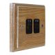 Classic 2Gang TV/FM Co-Axial Isolated Socket in Solid Limed Oak 