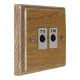 Classic 2Gang TV/FM Co-Axial Isolated Socket in Solid Limed Oak 