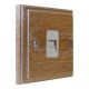 Classic 1Gang Telephone Secondary  Socket in Solid Limed Oak 