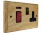 Classic 45Amp Double Pole Cooker Switch with 13Amp Switched Socket in Ash