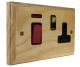 Classic 45Amp Double Pole Cooker Switch with 13Amp Switched Socket in Ash