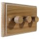 Wood 3 Gang 2Way Push on/Push off 3 x 250W/VA Dimmer Switch in Solid Limed Oak