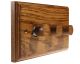 Classic Wood 3 Gang 2Way Push on/Push off 3 x 250W/VA Dimmer Switch in Solid Medium Oak