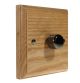 Wood 1 Gang Fan Control Dimmer Switch in Ash