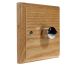 Wood 1 Gang Fan Control Dimmer Switch in Ash with Polished Chrome dimmer knob