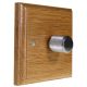 Wood 1 Gang 2Way LED Dimmer in Solid Light Oak with designer Retro Chrome Dimmer Cap