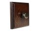 Wood 1 Gang 2Way Push on/Push off LED Dimmer in Dark Oak with Antique Brass dimmer cap