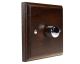 Wood 1 Gang 2Way Push on/Push off 400W/VA Dimmer Switch in Dark Oak with Polished Stainless dimmer cap