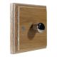 Wood 1 Gang Fan Control Dimmer Switch in Solid Limed Oak with Polished Stainless Dimmer caps