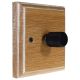 Wood 1 Gang 2Way Push on/Push off 400W/VA Dimmer Switch in Limed Oak with designer Retro Black Knob