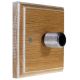 Wood 1 Gang 2Way Push on/Push off 400W/VA Dimmer Switch in Limed Oak with designer Retro Polished Stainless Knob