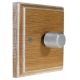 Wood 1 Gang 2Way Push on/Push off 400W/VA Dimmer Switch in Limed Oak with designer Retro Satin Stainless Knob