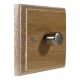 Wood 1 Gang Fan Control Dimmer Switch in Solid Limed Oak with Satin Stainless Dimmer caps