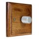 Wood 1 Gang 2Way Push on/Push off  LED Dimmer in Medium Oak with designer Retro Satin Silver Dimmer Cap