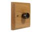 Wood 1 Gang 2Way 400W/VA Dimmer Switch in Solid Light Oak with Antique Brass dimmer cap