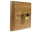 Wood 1 Gang 2Way 400W/VA Dimmer Switch in Solid Light Oak with Polished Brass dimmer cap