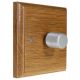 Wood 1 Gang 2Way  400W/VA Dimmer Switch in Solid Light Oak with designer Retro Satin Silver Knob