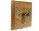 Wood 1 Gang Fan Control Dimmer Switch in Solid Light Oak with Satin Stainless dimmer cap