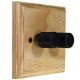 Wood 2 Gang 2Way Push on/Push off  LED Dimmer in Solid Ash with designer Retro Black Dimmer Cap