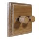 Wood 2 Gang 2Way Push on/Push off 2 x 250W/VA Dimmer Switch in Solid Limed Oak