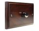 Wood 1 Gang 2Way Push on/Push off 1000W/VA Dimmer Switch on a Twin Plate in Solid Dark Oak with Black Nickel dimmer cap