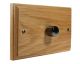 Wood 1 Gang 2Way 1000W/VA Dimmer Switch on a Twin Plate in Solid Light Oak with Black Nickel Dimmer Cap