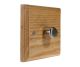 Wood 1 Gang Fan Control Dimmer Switch in Ash with Satin Stainless dimmer cap