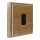 Wood 1 Gang Double Pole 20Amp Rocker Switch in Solid Limed Oak