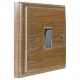 Wood 1 Gang Double Pole 20Amp Rocker Switch in Solid Limed Oak