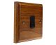 Classic Wood 1 Gang 20Amp Double Pole Rocker Switch in Medium Oak