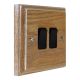 Wood 2 Gang 2Way 10Amp Rocker Switch in Solid Limed Oak